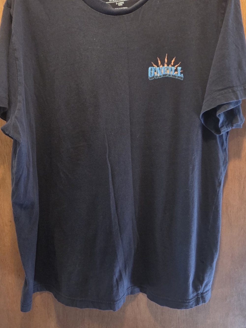 O'Neill Black Short Sleeve Tee with Blue and Orange Logo